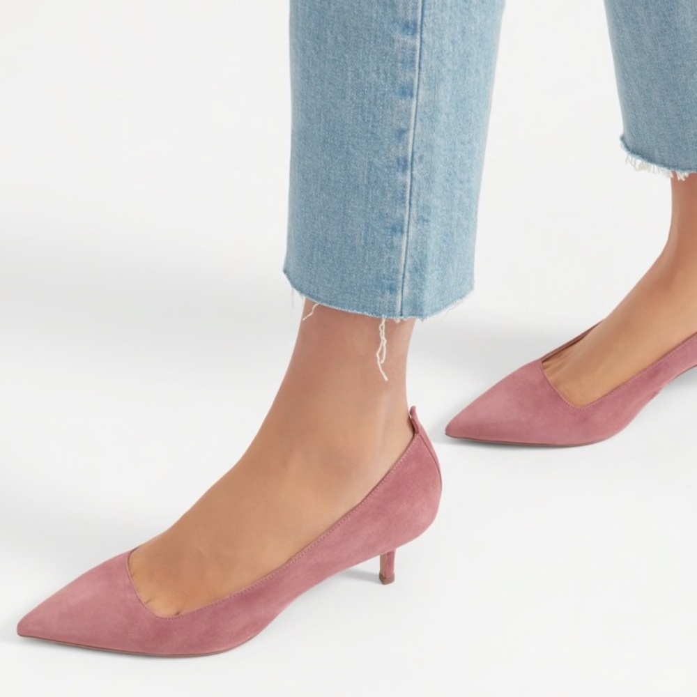 Everlane | Pink Rosewood Suede Editor Heels